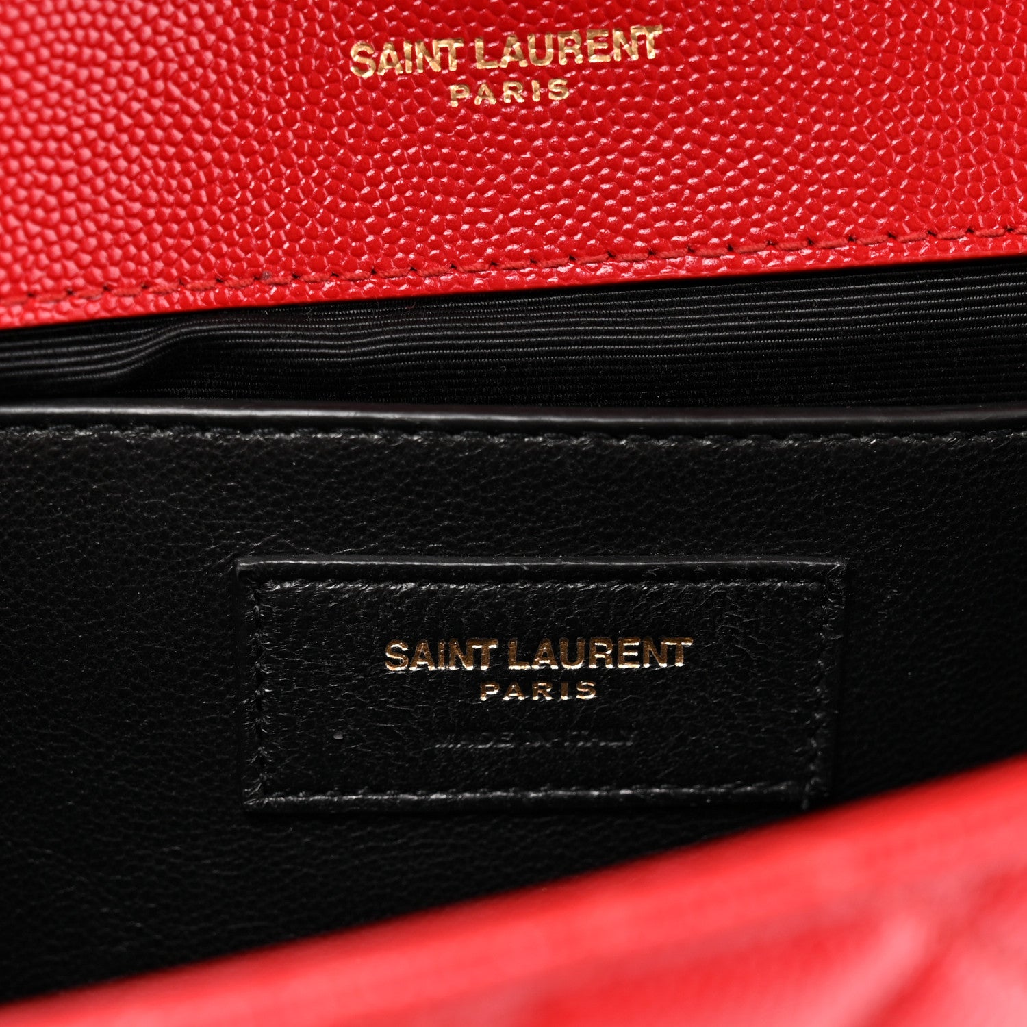 Saint Laurent Grain De Poudre Textured Mixed Matelasse Triquilt Medium Monogram Satchel New Red 6 of 11