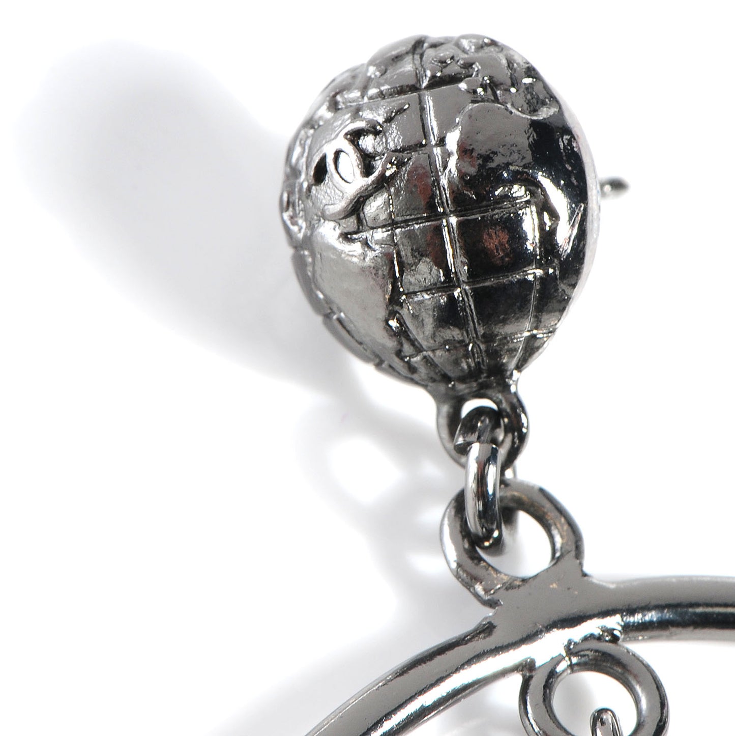 Ruthenium Large Saturn Drop Earrings