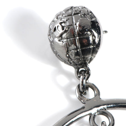 Chanel Ruthenium Large Saturn Drop Earrings 3 of 7