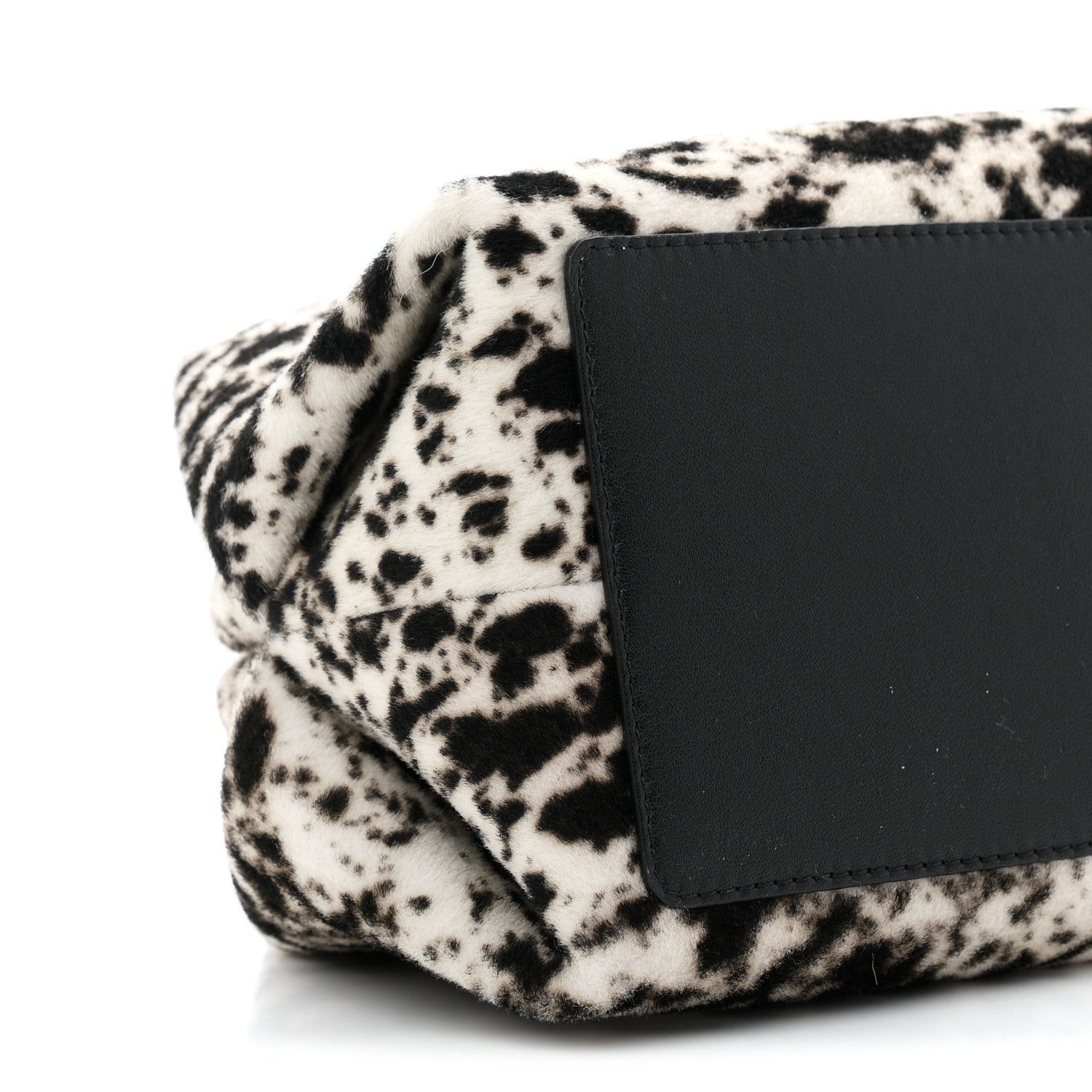 Chanel Lambskin Pony Hair Printed Clutch With Chain Black White 9 of 11