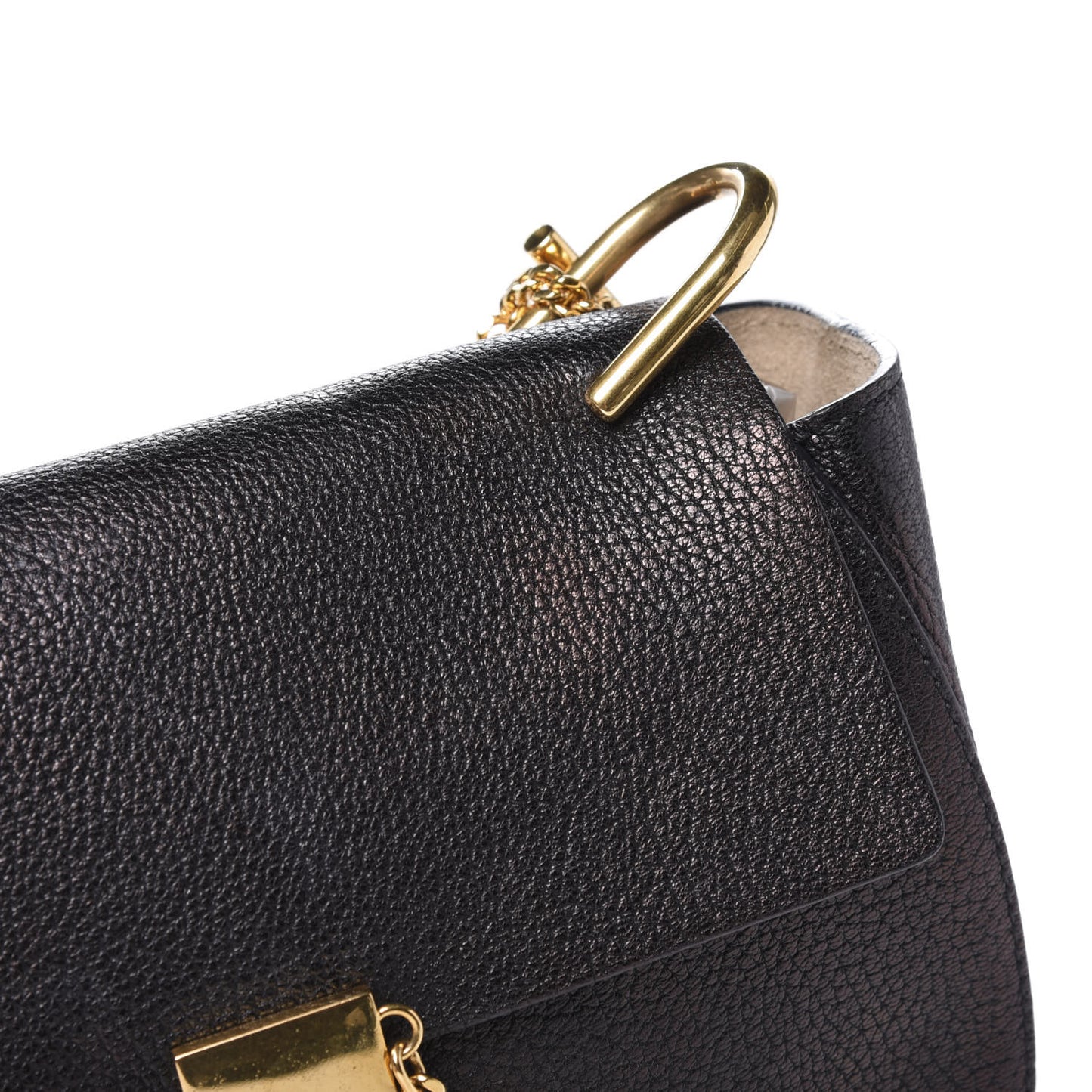 Grained Lambskin Drew Shoulder Bag Black