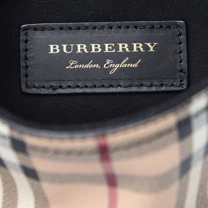 Burberry Haymarket Check Large Bridle Saddle Bag Dark Clove Brown 6 of 14