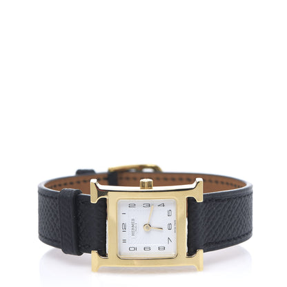 Hermes Stainless Steel Epsom 21mm Heure H Hour Quartz Watch Noir 2 of 7