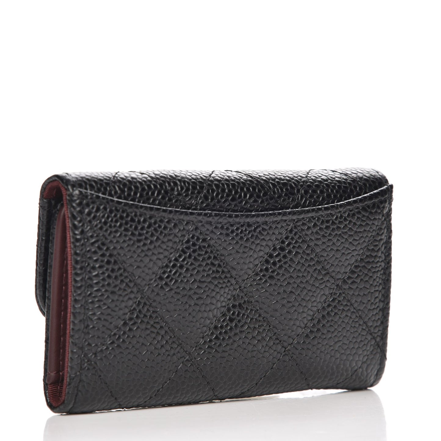 Caviar Quilted 6 Key Holder Black