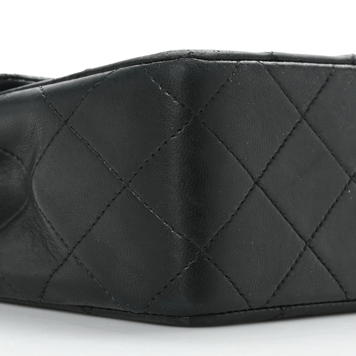 Lambskin Quilted Mini Square Flap Bag Black