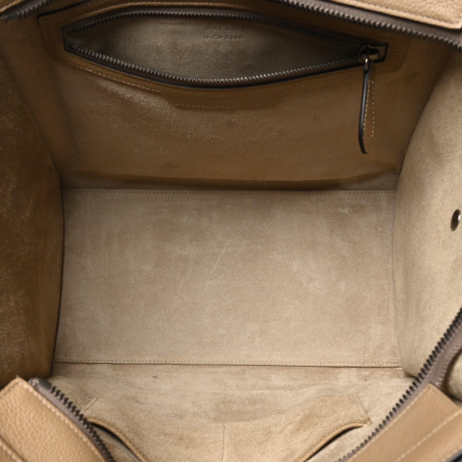 Celine Drummed Calfskin Mini Luggage Dune 5 of 11