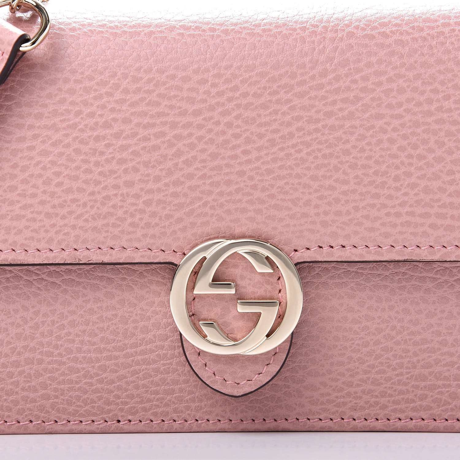 Gucci Dollar Calfskin Interlocking G Chain Wallet Soft Pink 9 of 10