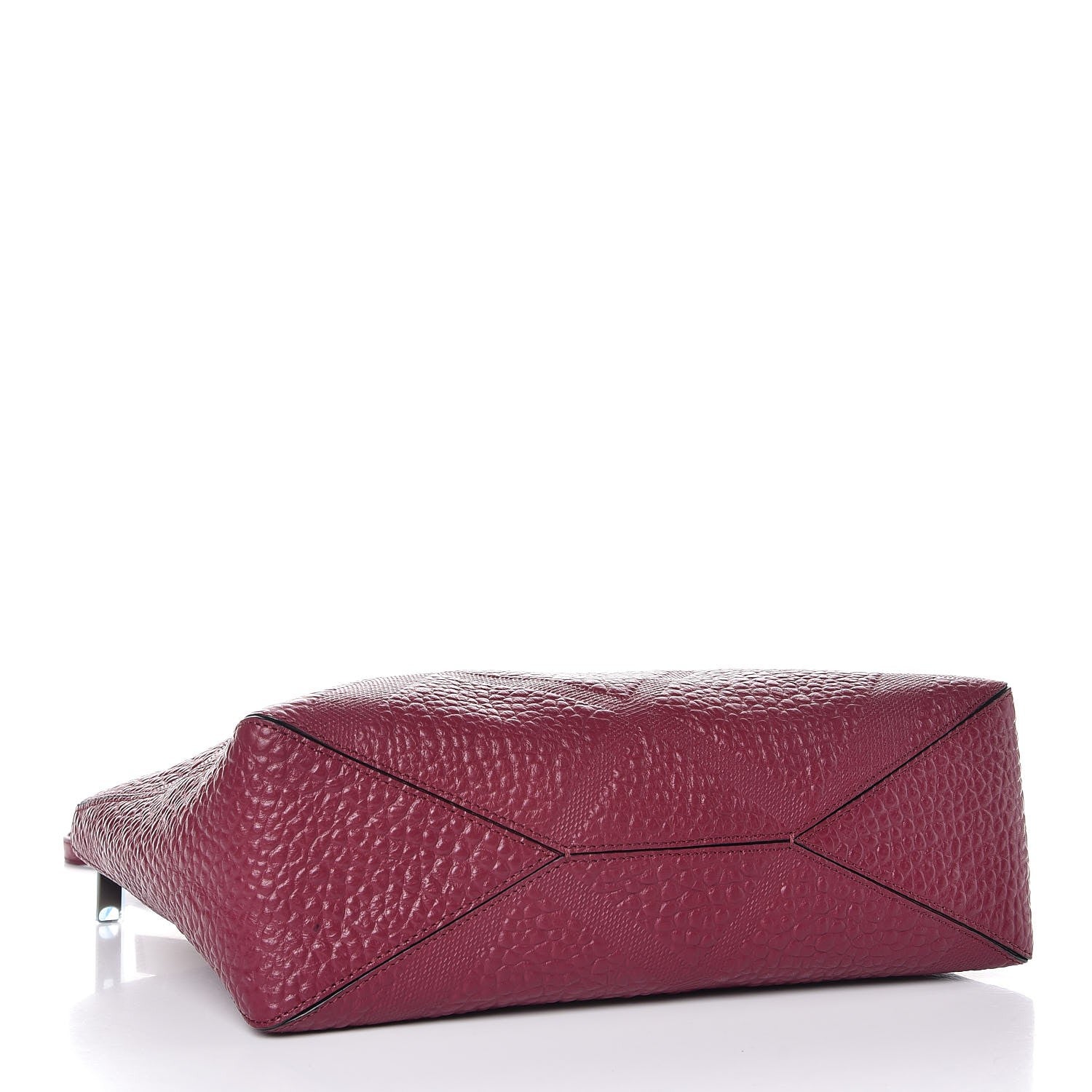 Burberry Heritage Grain Check Embossed Medium Dewsbury Tote Dark Plum 4 of 8