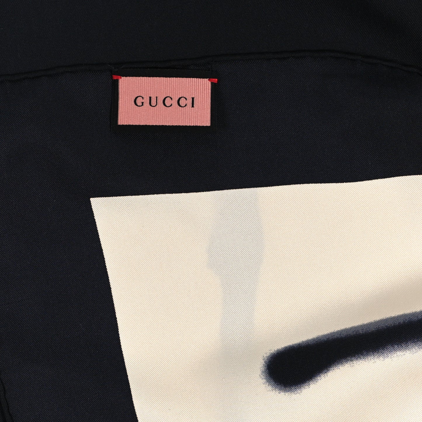 Silk Gucci Is Life Square Scarf Black White