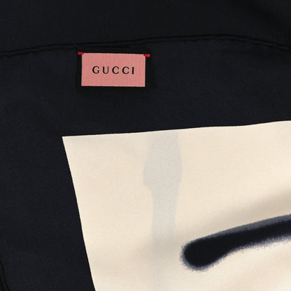 Gucci Silk Gucci Is Life Square Scarf Black White 2 of 3
