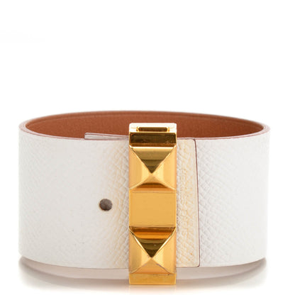 Hermes Epsom Imprevisible Bracelet MM White 1 of 6