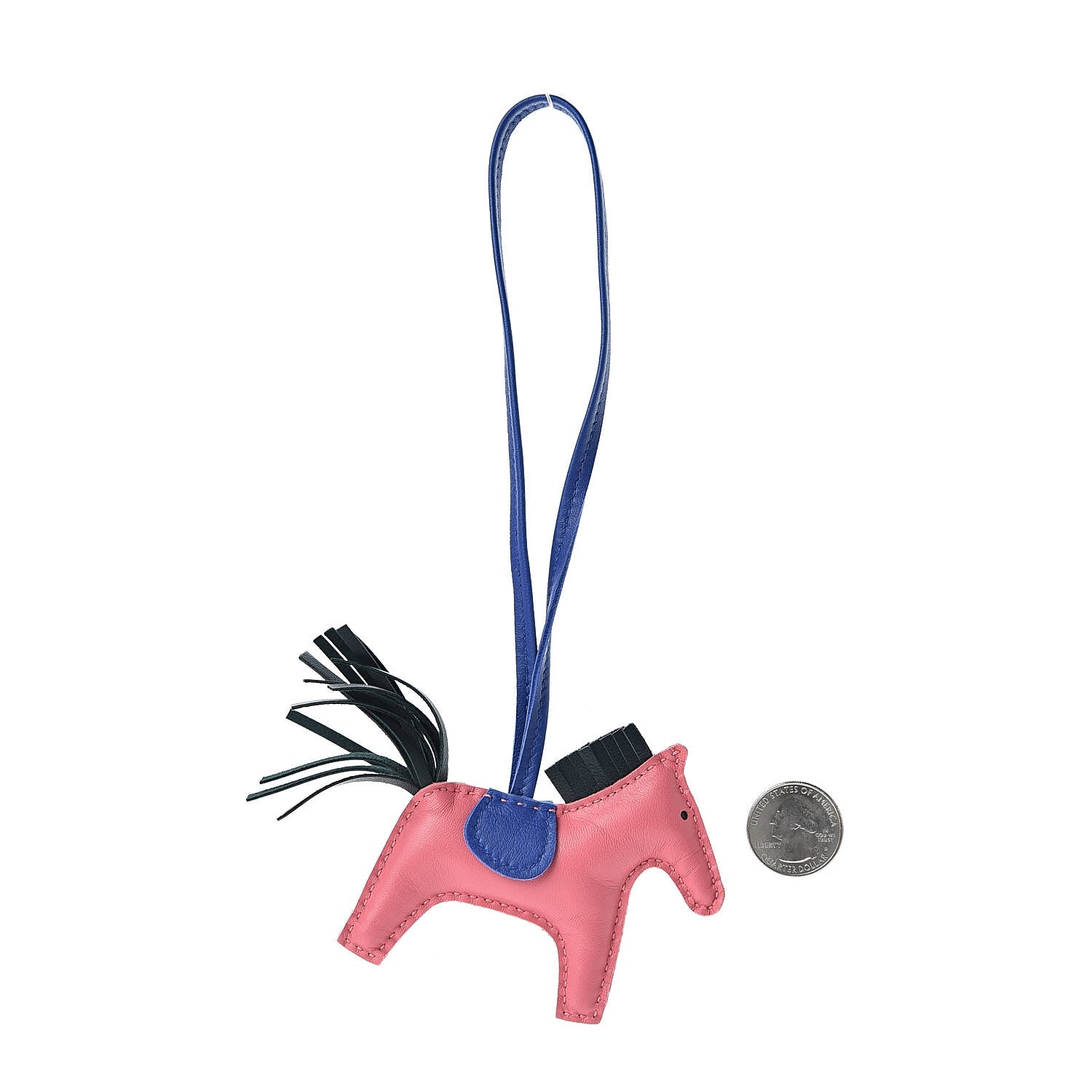 Hermes Milo Lambskin Grigri Rodeo Horse Bag Charm PM Rose Azalee Vert Cypress Bleu Electrique 2 of 5