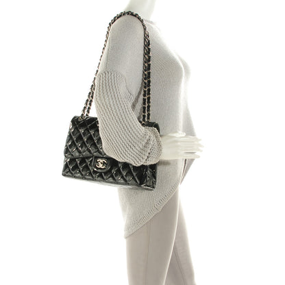 Chanel Patent Quilted Jumbo Double Flap Black 2 of 8