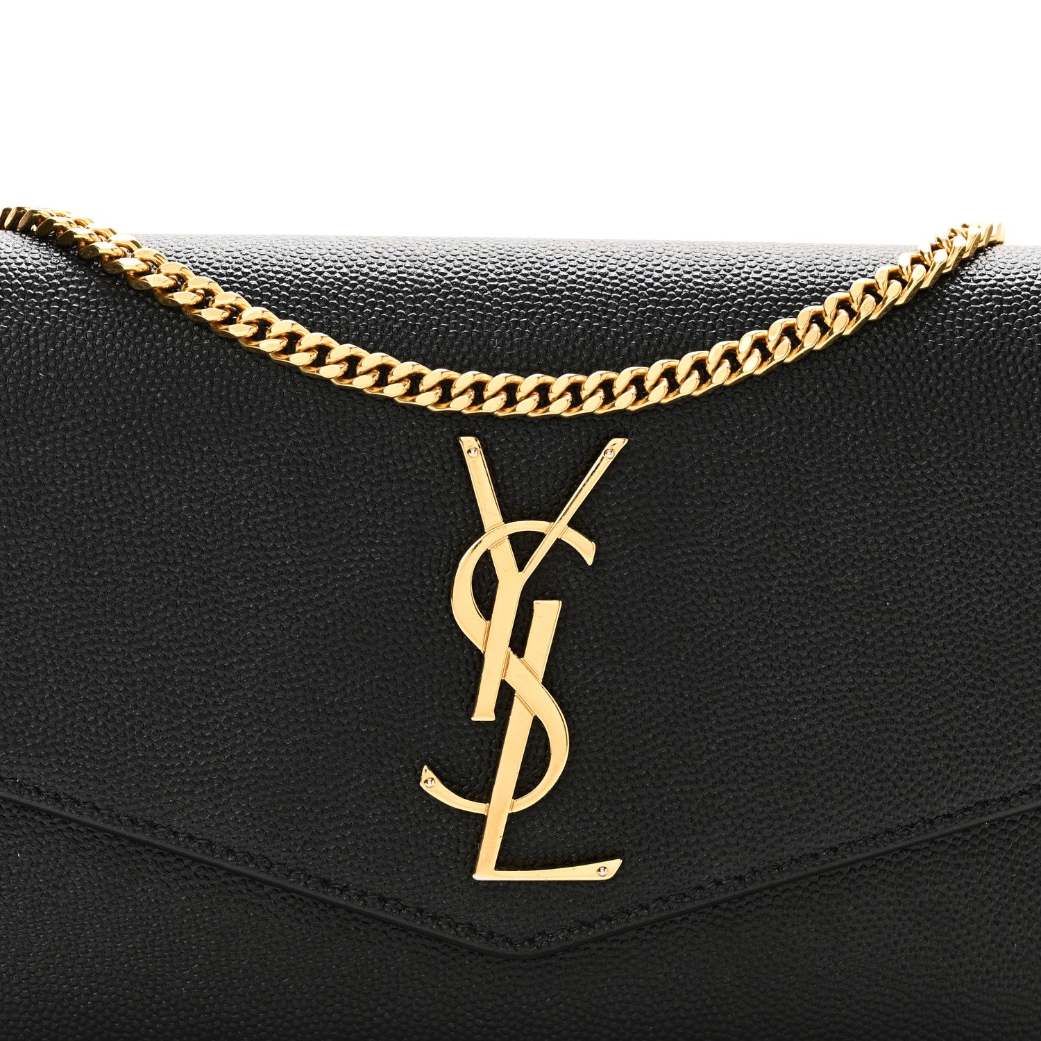 Saint Laurent Grain de Poudre Uptown Chain Wallet Black 8 of 10