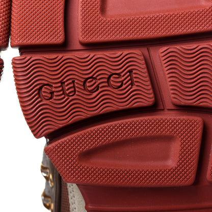 Gucci X SEGA Mesh Canvas Calfskin Womens Flashtrek Sneakers 36 Military Oatmeal Carmine Rose Ardesia 8 of 10