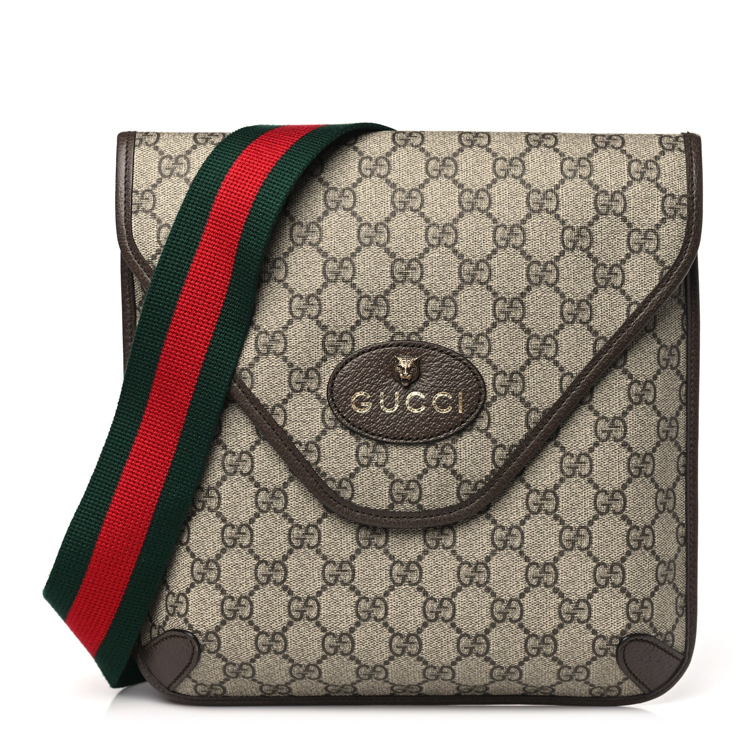 Gucci GG Supreme Monogram Web Medium Neo Vintage Flap Messenger Bag Beige New Acero 1 of 11