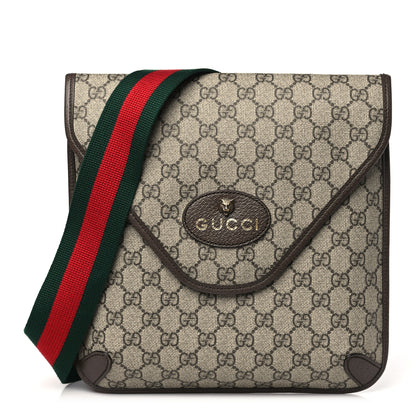 Gucci GG Supreme Monogram Web Medium Neo Vintage Flap Messenger Bag Beige New Acero 1 of 11