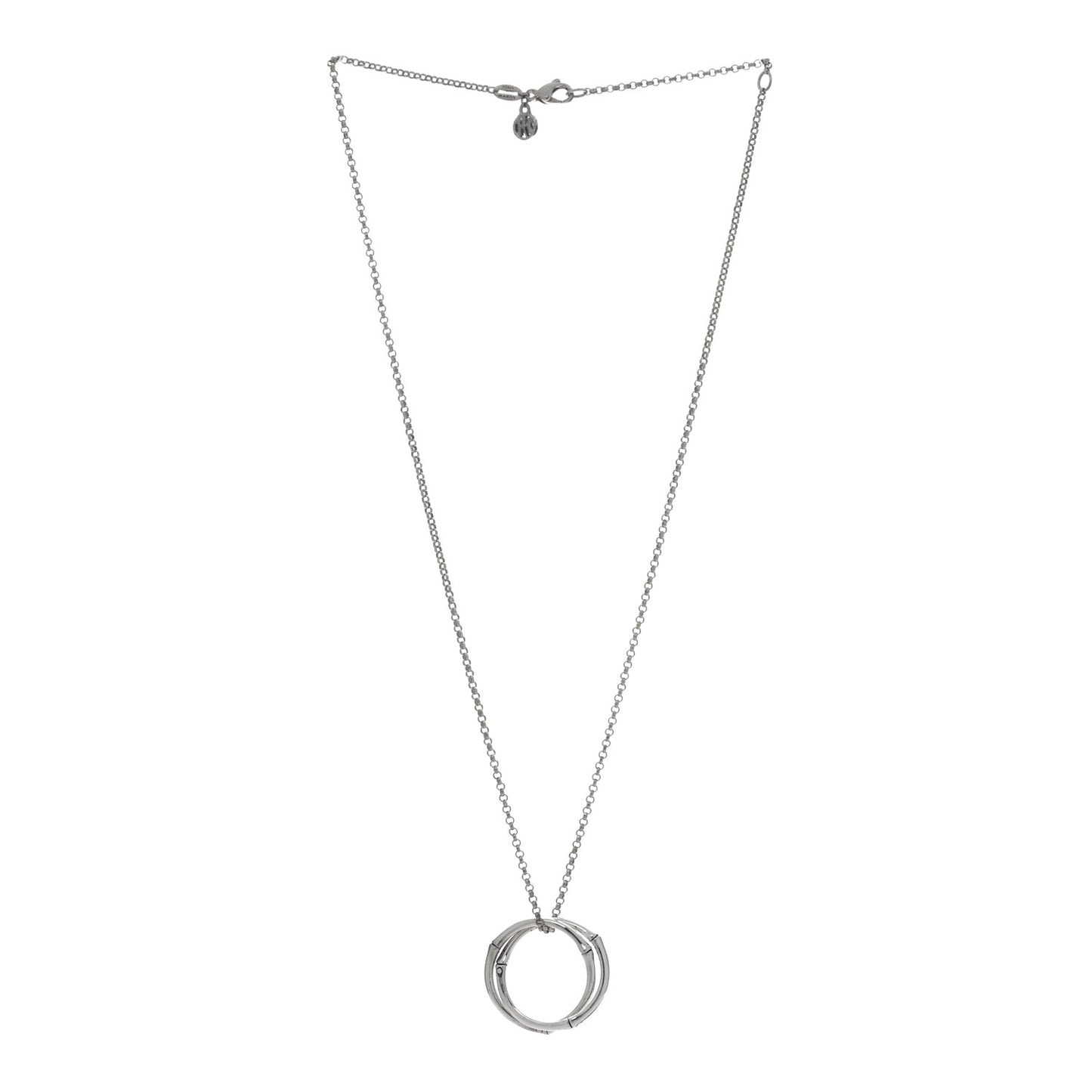 Sterling Silver Bamboo Interlocking Pendant Necklace
