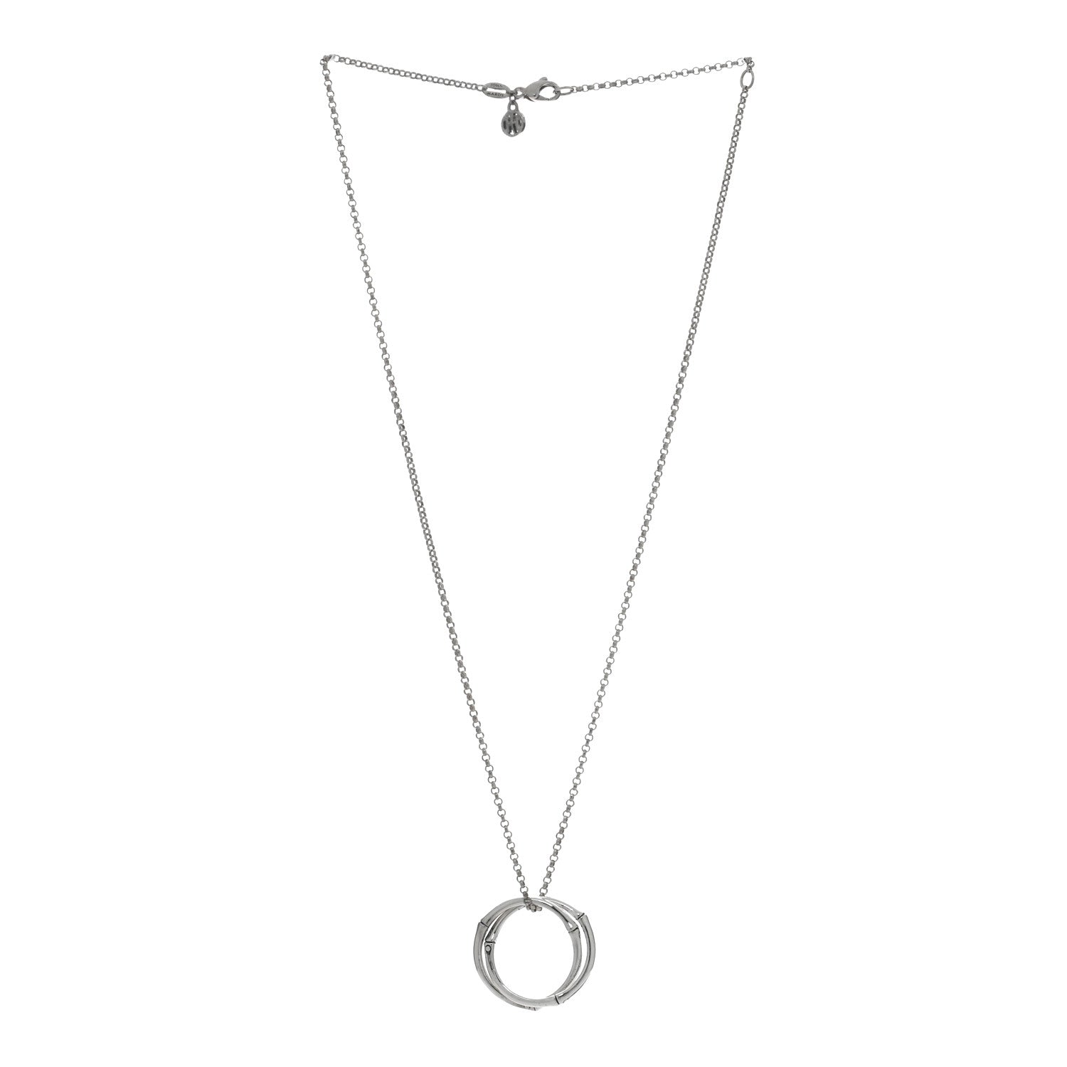 John Hardy Sterling Silver Bamboo Interlocking Pendant Necklace 3 of 4