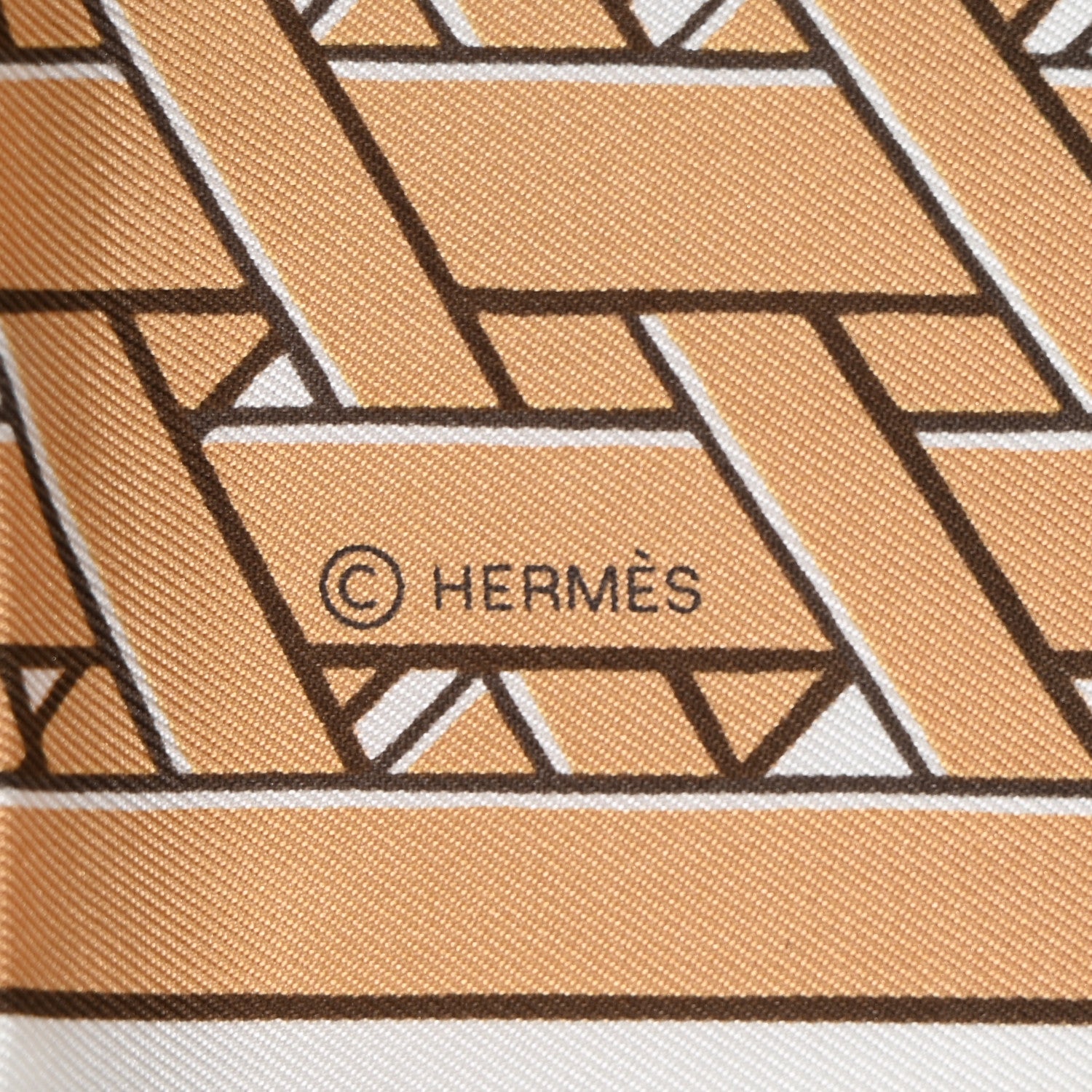 Hermes Silk Masan & Masan Scarf 90 White Beige Gris 3 of 5