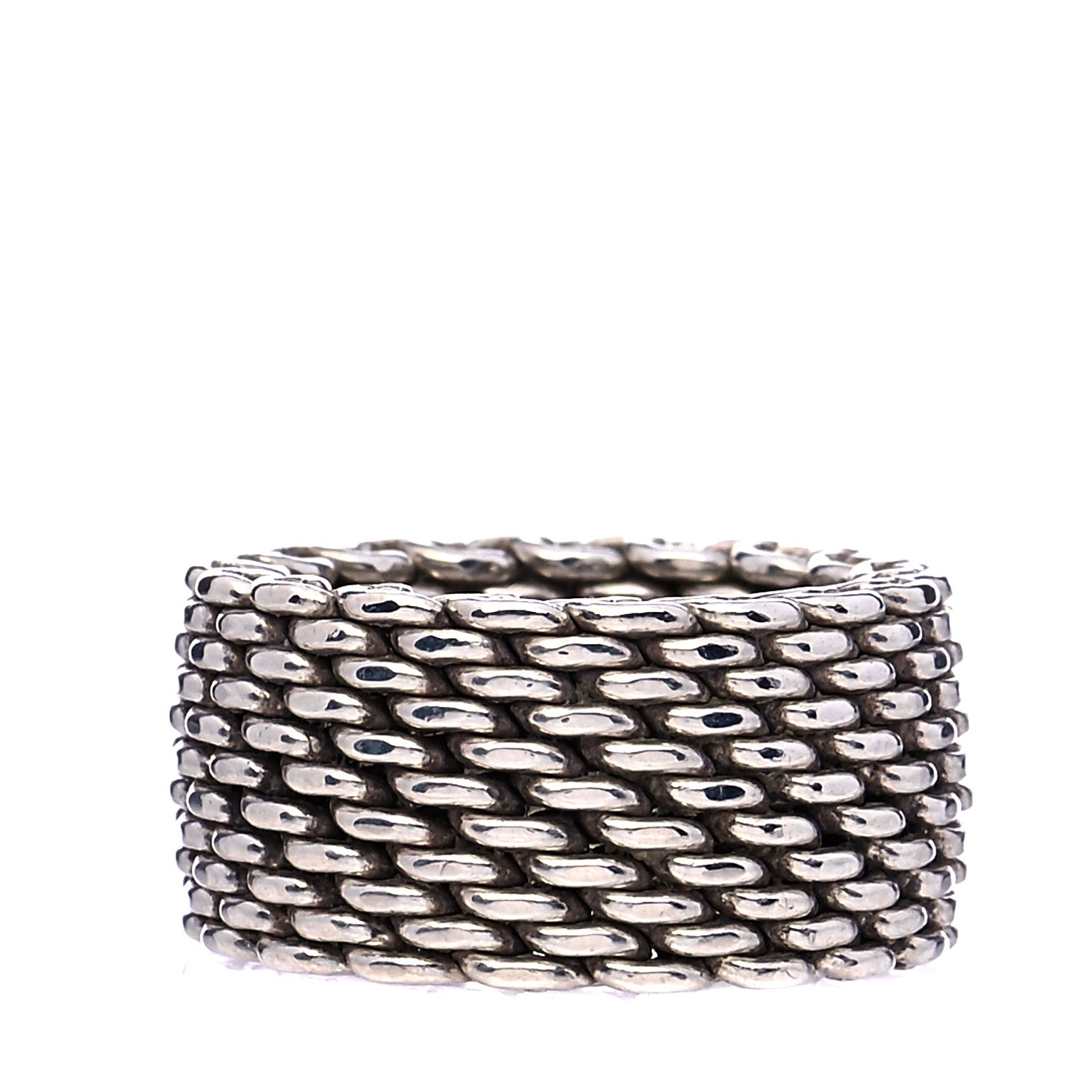 Tiffany Sterling Silver Mesh Somerset Ring 48 4.5 3 of 5