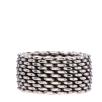 Tiffany Sterling Silver Mesh Somerset Ring 48 4.5 3 of 5