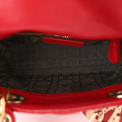 Christian Dior Lambskin Cannage Mini Lady Dior Red 5 of 10