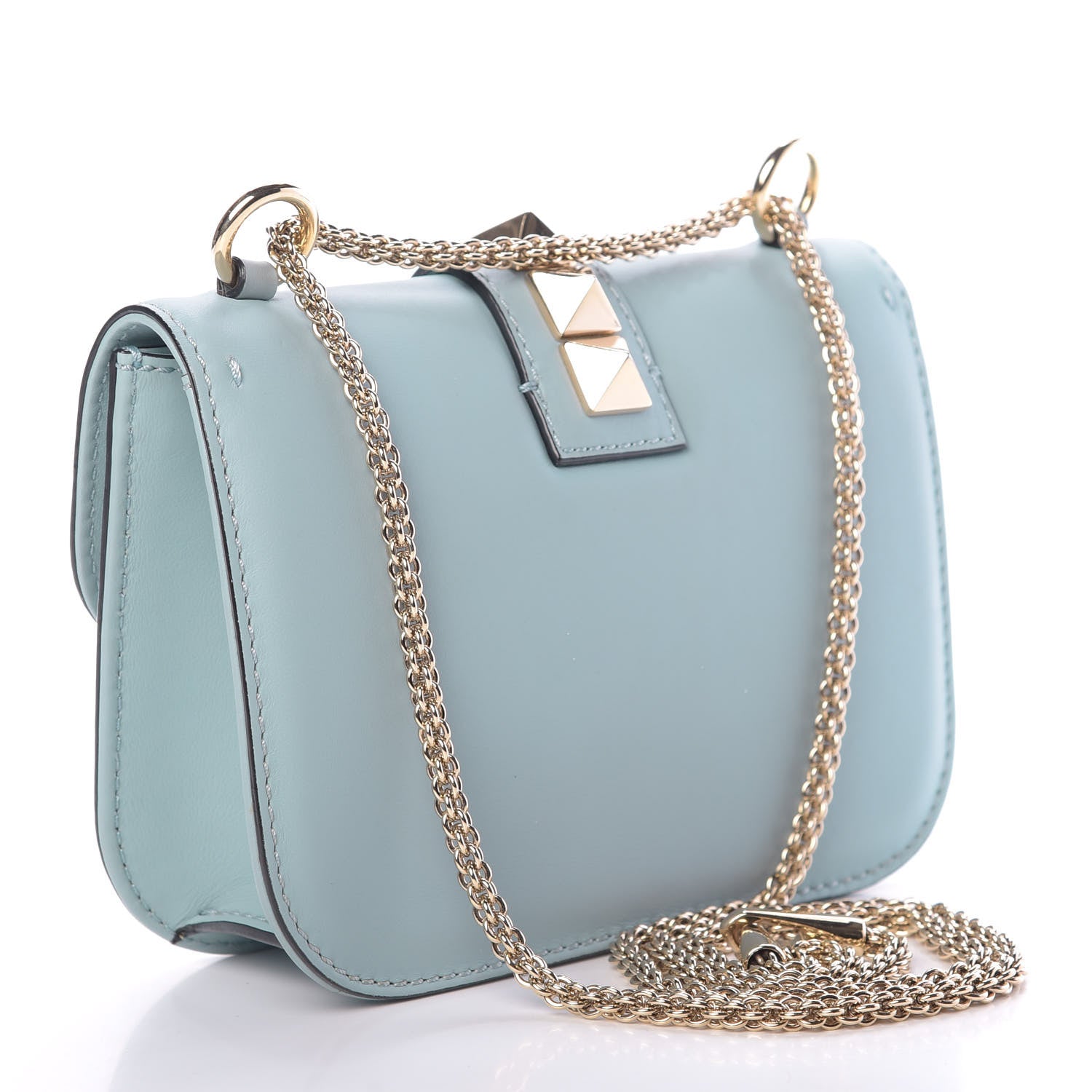 Valentino Garavani Vitello Small Glam Lock Rockstud Flap Sky Sorbet 4 of 11