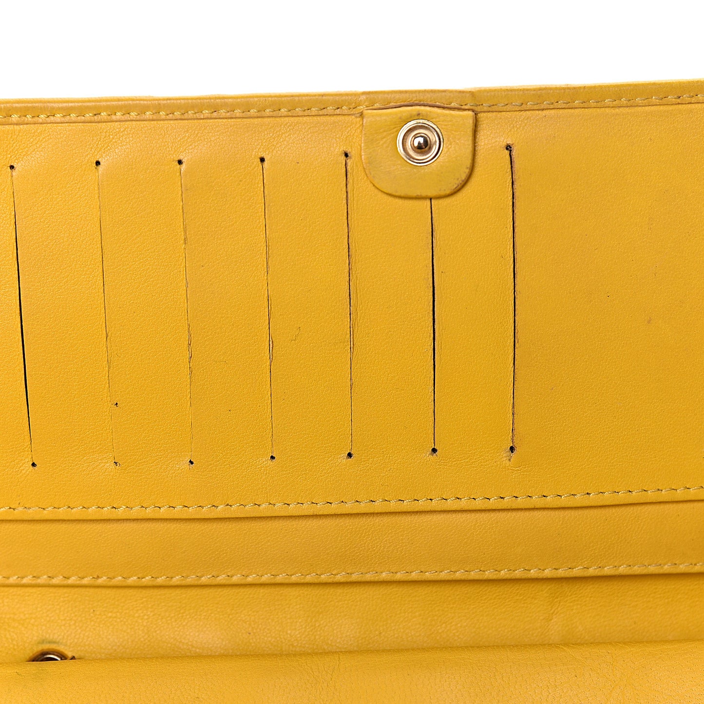 Nappa Logo Embossed Long Wallet On Chain Lemon Giallo