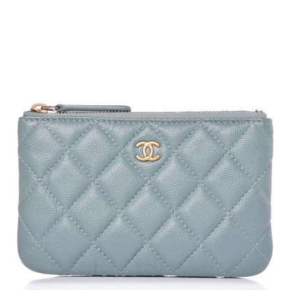 Chanel Iridescent Caviar Quilted Small Cosmetic Case Light Blue 1 of 8