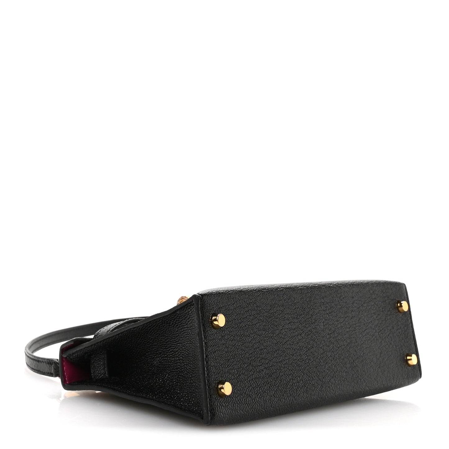 Chevre Mysore Horseshoe Mini Kelly Sellier 20 Black Rose Poupre