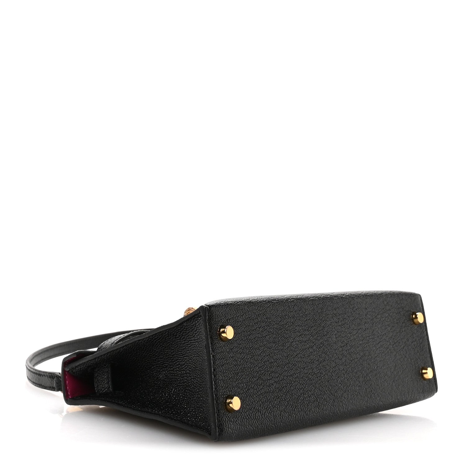Hermes Chevre Mysore Horseshoe Mini Kelly Sellier 20 Black Rose Poupre 4 of 11