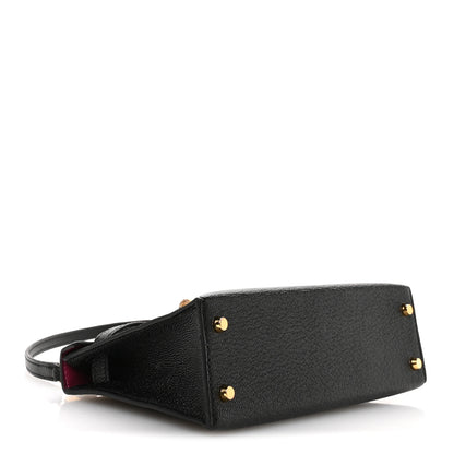 Hermes Chevre Mysore Horseshoe Mini Kelly Sellier 20 Black Rose Poupre 4 of 11