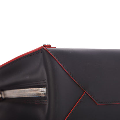 Balenciaga Rubberized Calfskin Papier Mini A4 Zip Around Tote Black Red 10 of 10