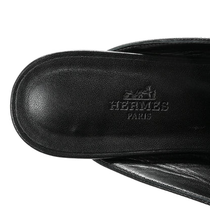 Hermes Goatskin Groupie Mules 39 Black 8 of 10