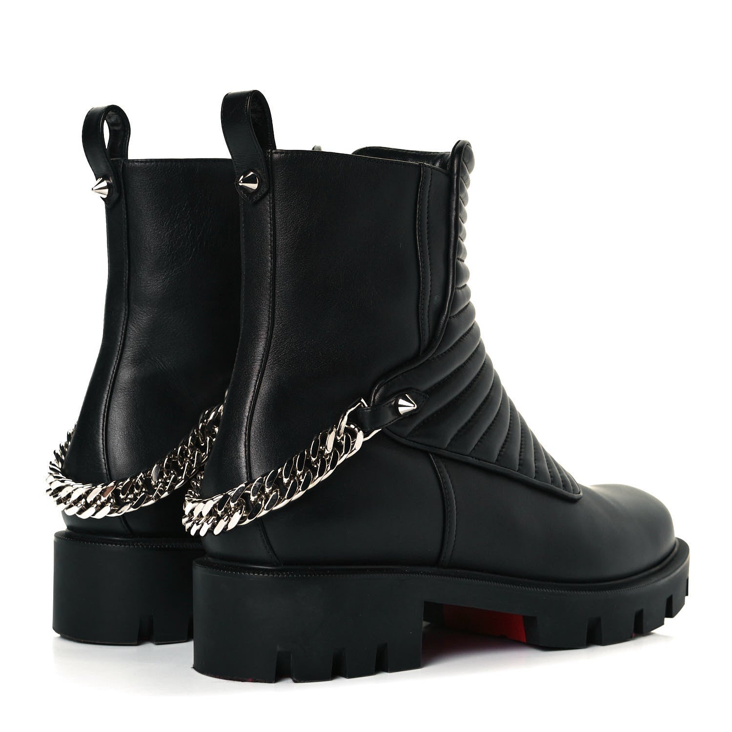 Christian Louboutin Calfskin Maddic Max Flat Boots 39.5 Black 4 of 8