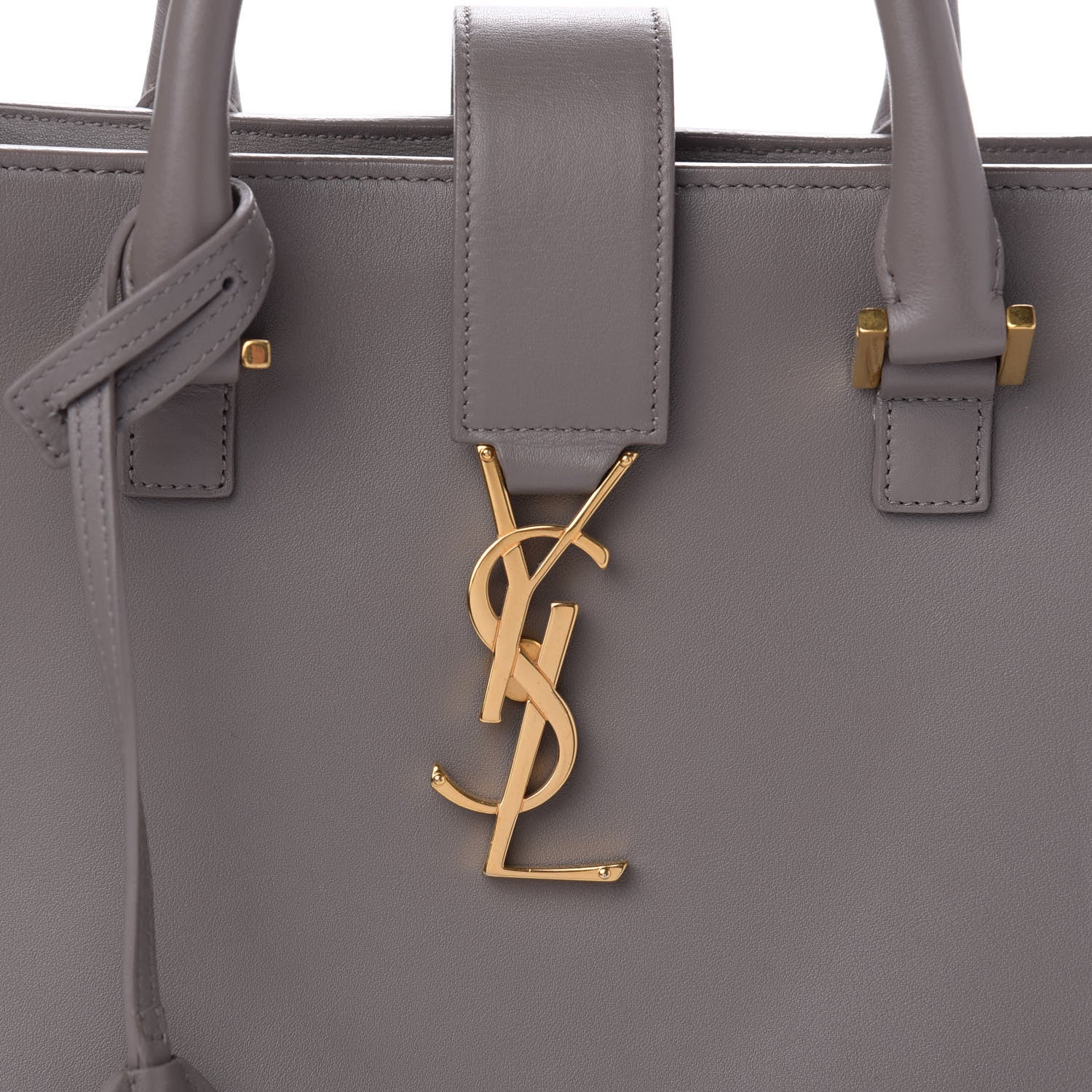 Saint Laurent Calfskin Small Monogram Cabas Earth 11 of 11