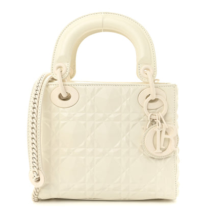 Christian Dior Calfskin Cannage Diamond Mini Lady Dior White 1 of 9