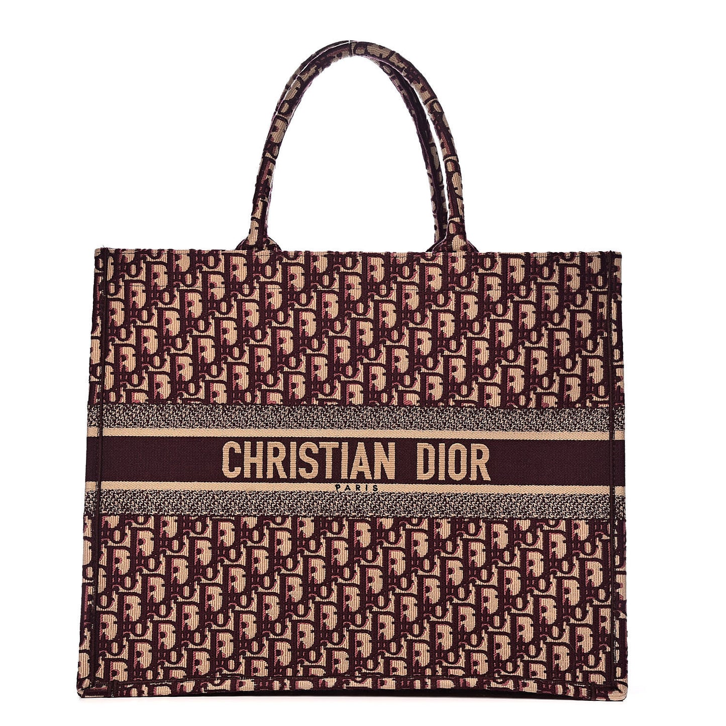 Oblique Large Book Tote Burgundy Multicolor