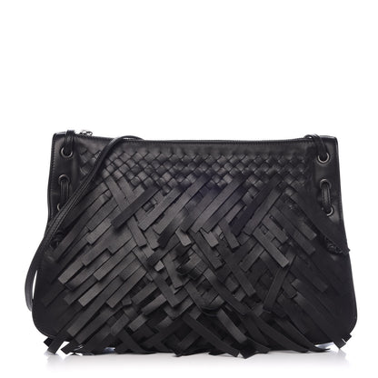Bottega Veneta Nappa Intrecciato Palio Fringe Messenger Black 1 of 9