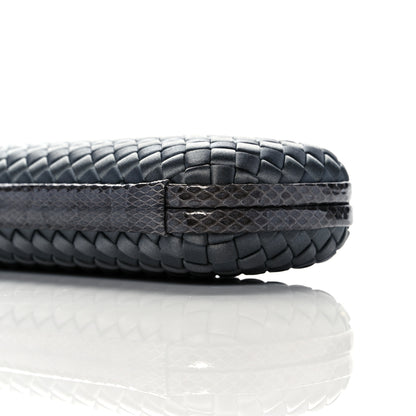 Bottega Veneta Satin Ayers Intreccio Impero Stretch Knot Clutch Grey 8 of 8