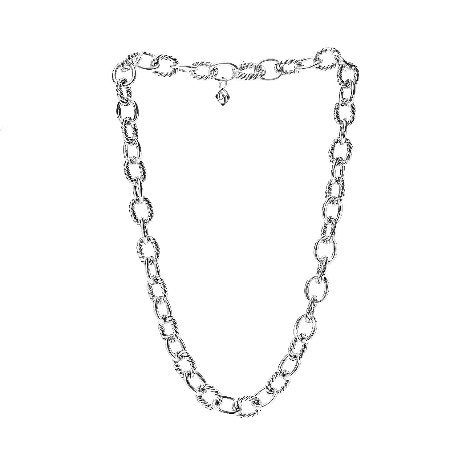 David Yurman Sterling Silver 12mm Oval Link Necklace 2 of 5