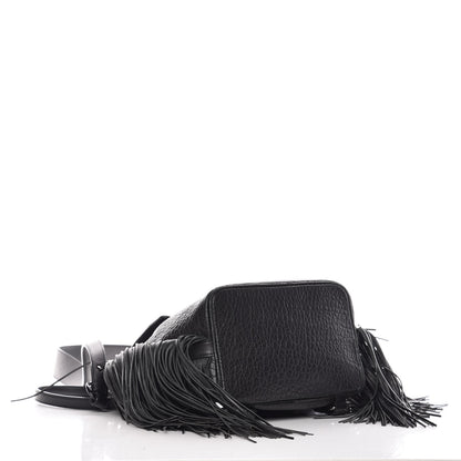 Christian Louboutin Pebbled Calfskin Fringe Lucky L Convertible Backpack Black 5 of 15
