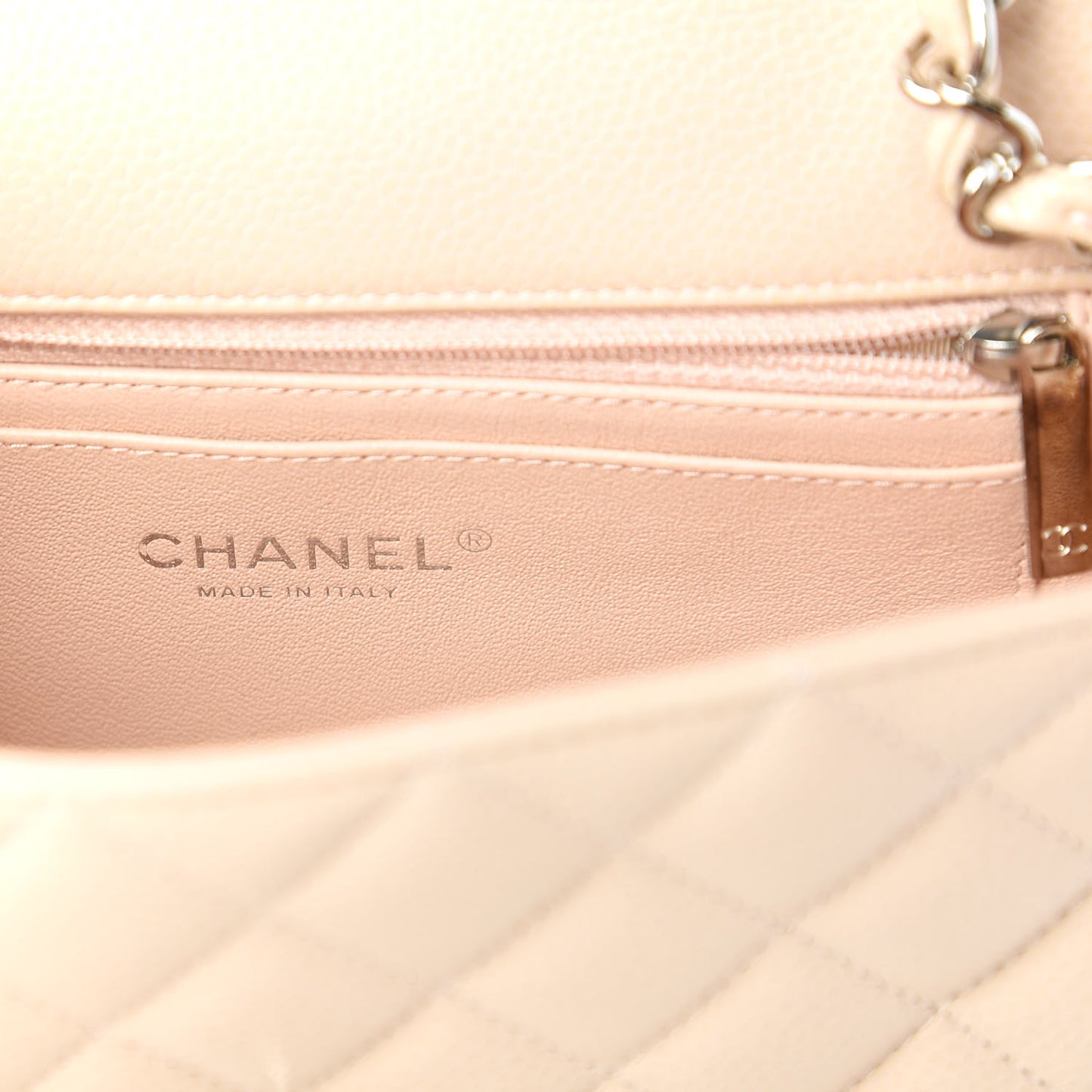 Caviar Quilted Mini Rectangular Flap Light Pink