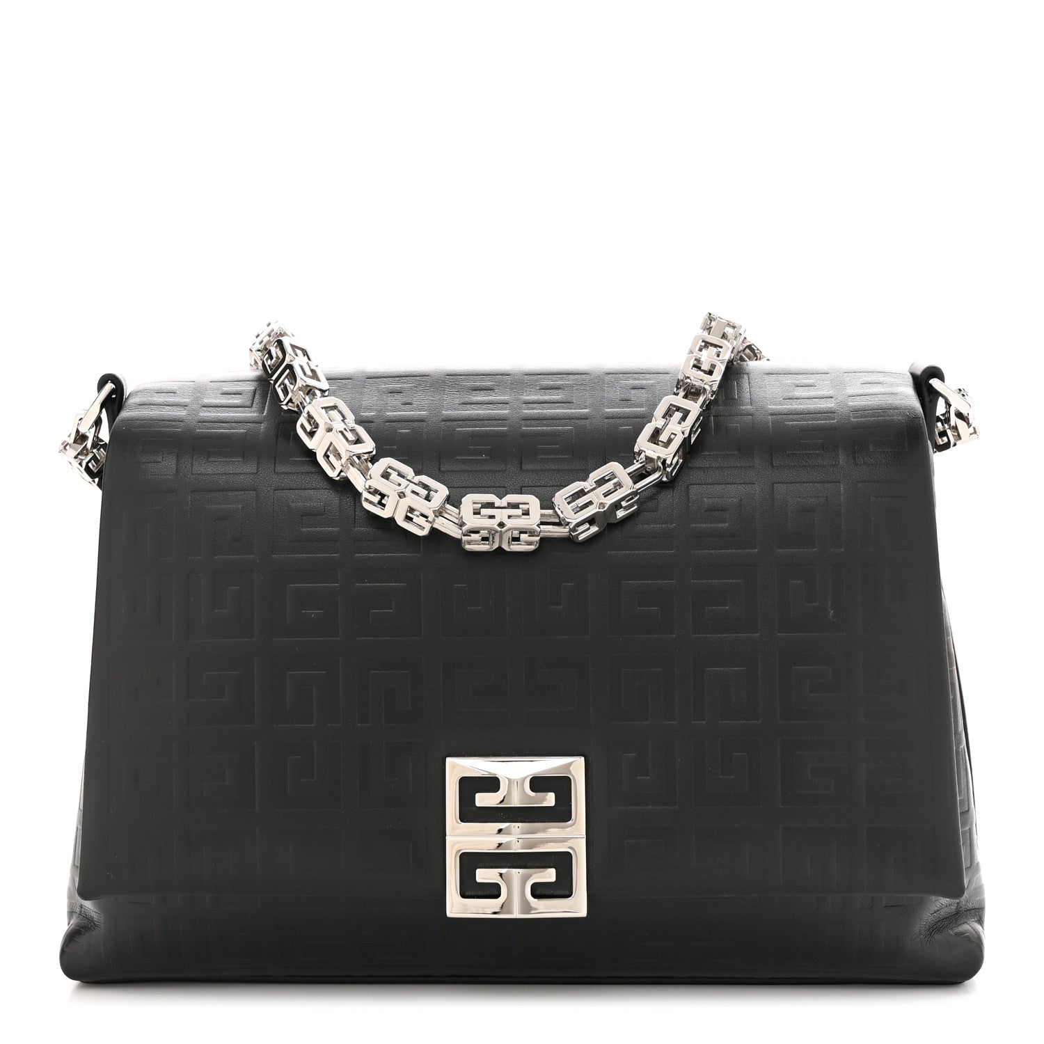 Givenchy Soft Calfskin 4G Embossed Medium Shoulder Bag Black 1 of 9