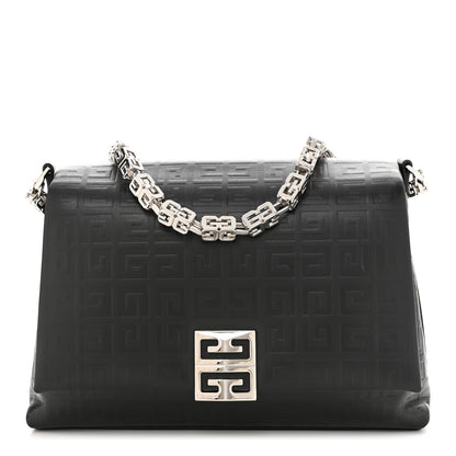 Givenchy Soft Calfskin 4G Embossed Medium Shoulder Bag Black 1 of 9