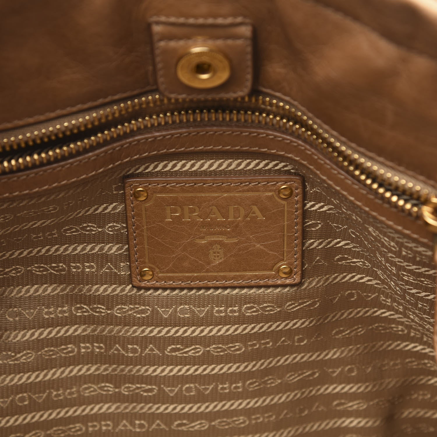 Prada Vitello Shine Top Handle Bag Sughero 7 of 13