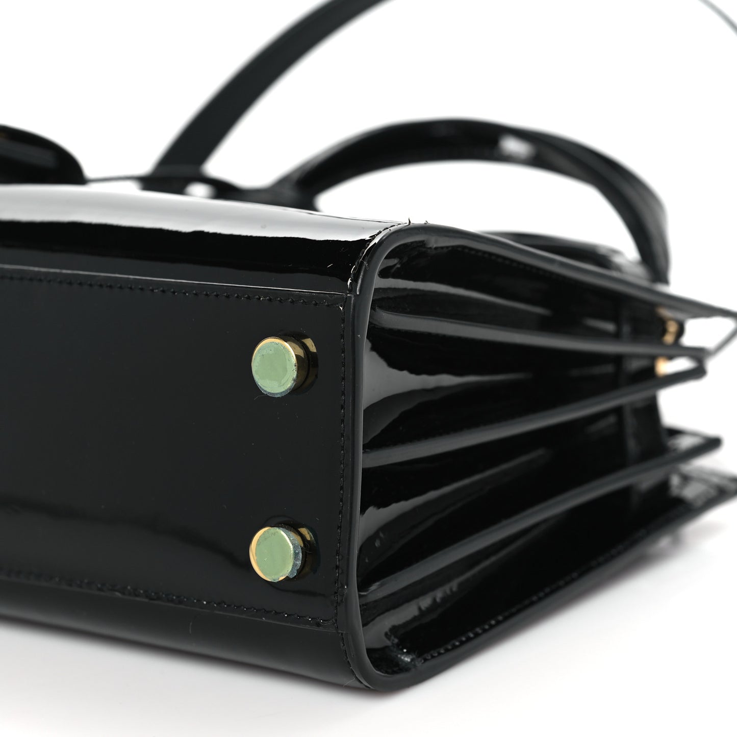 Patent Calfskin Nano Sac de Jour Black