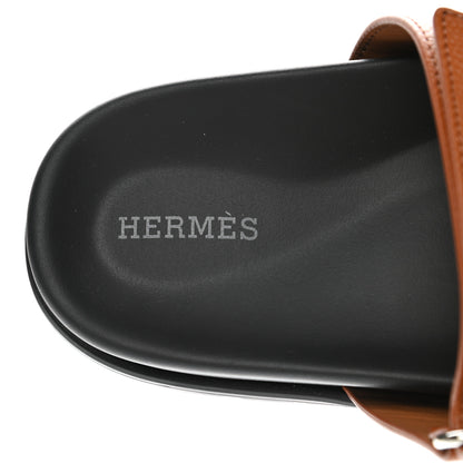 Hermes Epsom Womens Chypre Sandals 39.5 Natural 7 of 9