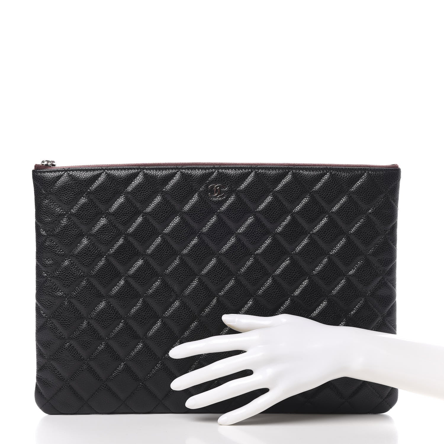 Chanel Caviar Quilted Large Cosmetic Case Black 2 of 8